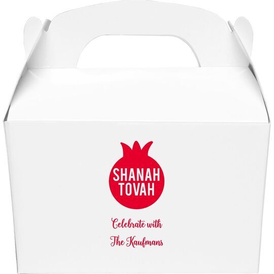 Shanah Tovah Pomegranate Gable Favor Boxes